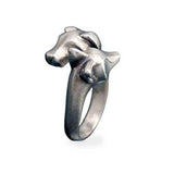 Fox and Hound Ring in Sterling Silver