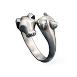 Fox and Hound Ring in Sterling Silver