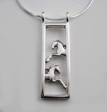 Framed Horse Earrings Sterling Silver