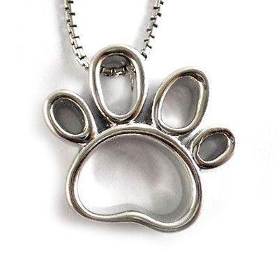 Paw Print Outline Pendant Necklace - Jamies Horse Jewelry