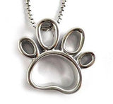 Paw Print Outline Pendant Necklace