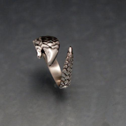 Pangolin Scaly Anteater Ring Sterling Silver - Jamies Horse Jewelry