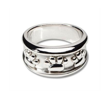 Paw Print Band Ring Sterling Silver - Jamies Horse Jewelry