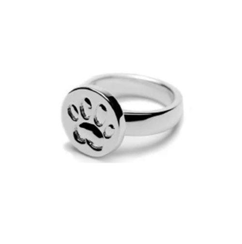 Paw Print Disc Ring Sterling Silver - Jamies Horse Jewelry