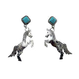 Rico Horse Dangle Earrings with Turquoise