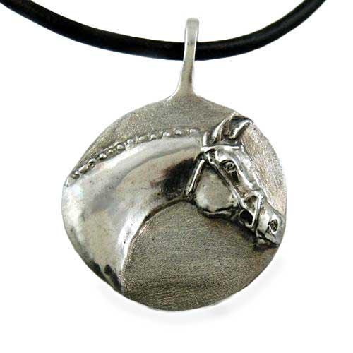 Rosenthal Portrait Horse Head Pendant Necklace in Sterling Silver - Jamies Horse Jewelry