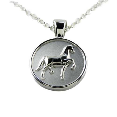 Saddlebred Pendant Necklace Sterling Silver - Jamies Horse Jewelry