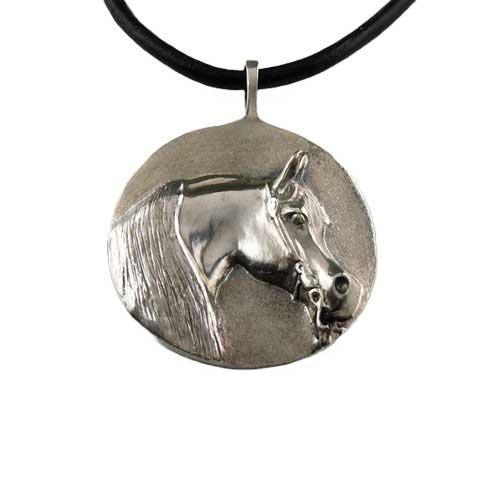 Arabian Horse Head Pendant Necklace Sterling Silver or Bronze - Jamies Horse Jewelry