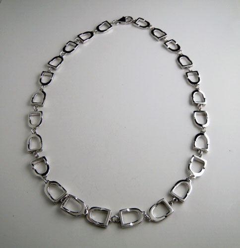 Sterling Silver Stirrup Choker Necklace - Jamies Horse Jewelry