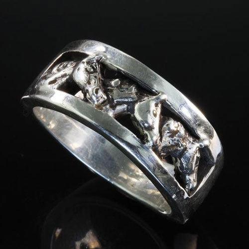 Warmblood Horse Head Ring Sterling Silver - Jamies Horse Jewelry