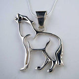 Wolf Pendant Necklace in Sterling Silver