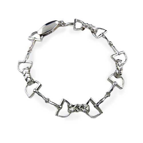 D-Ring Snaffle Horse Bit Bracelet Laced Rein Links