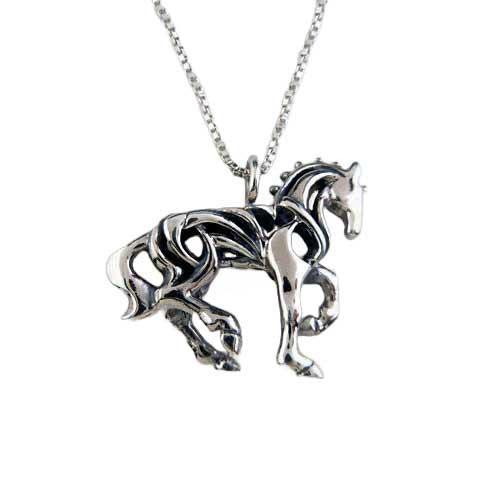 Dressage Piaffe Filigree Horse Necklace - Jamies Horse Jewelry
