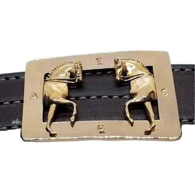 Enter At A Dressage Belt Buckle Bronze - Jamies Horse Jewelry