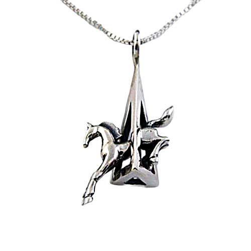 Eventing Jumping Horse Pendant Necklace - Jamies Horse Jewelry