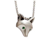 Fox Mask Pendant Necklace Sterling Silver