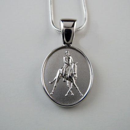 Half Pass Dressage Pendant Necklace - Jamies Horse Jewelry