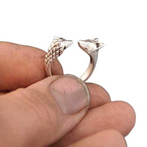 Hedgehog and Fox Ring - Jamies Horse Jewelry