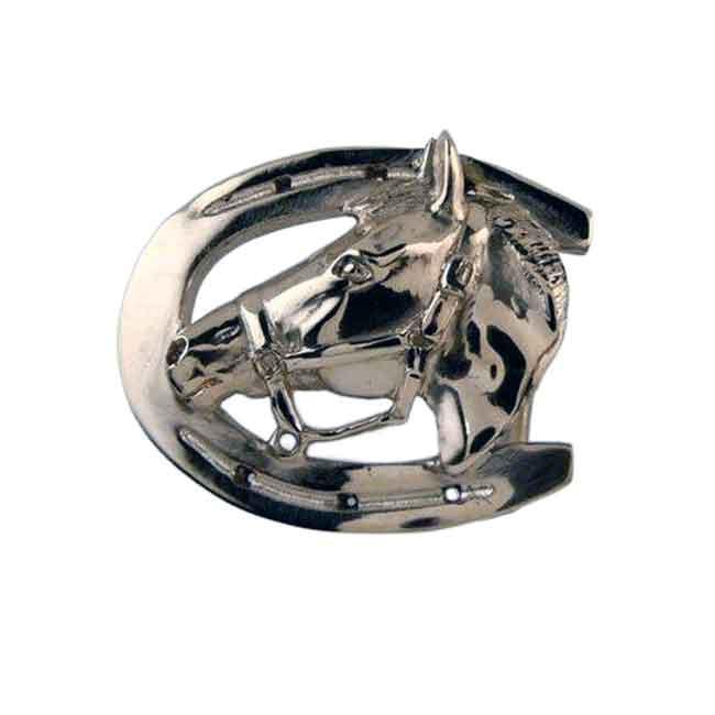 Horse Head Horseshoe Belt Buckle - Jamies Horse Jewelry