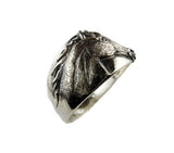 Wide Top Styled Horse Head Ring