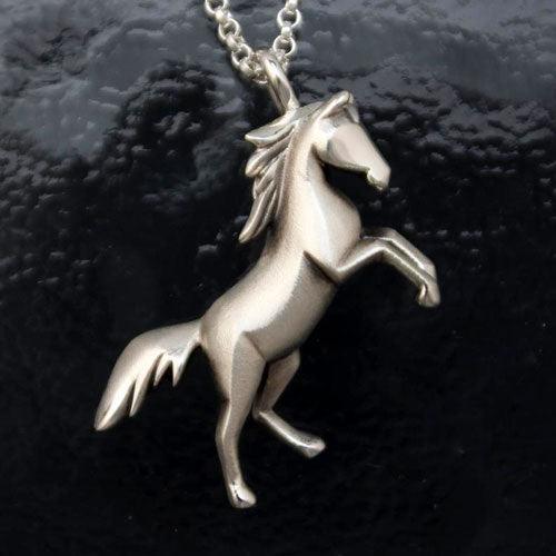 Fury Horse Necklace Pendant Sterling Silver