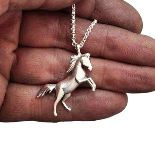 Fury Horse Pendant Necklace Sterling Silver - Jamies Horse Jewelry