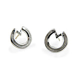 Horseshoe Post Earrings in Sterling Silver