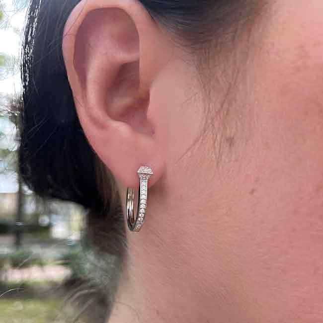 Horseshoe Nail Hoop Earrings in Sterling Silver - Jamies Horse Jewelry