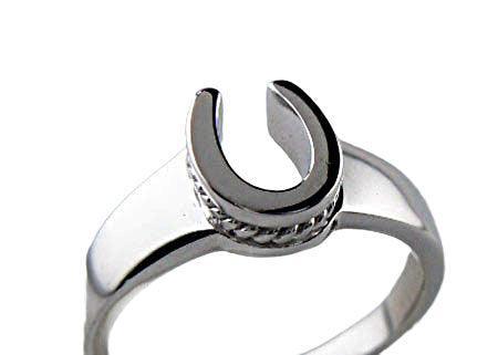 Horseshoe Ring  with a Twist Sterling Silver