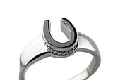 Horseshoe Ring  with a Twist Sterling Silver
