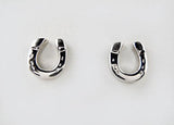 Horseshoe Stud Earrings in Sterling Silver