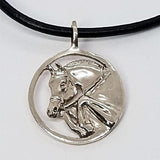 Big Ben Jumper Horse Circle Pendant Necklace