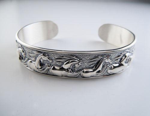 Flowing Horses Cuff Bracelet - Jamies Horse Jewelry