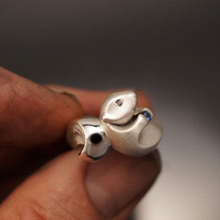 Otter Ring in Sterling Silver - Jamies Horse Jewelry