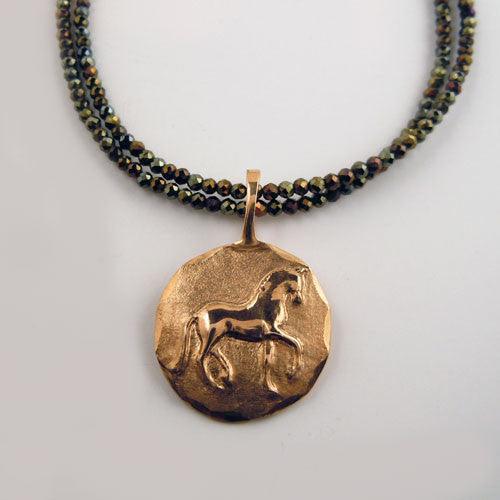 Piaffe Dressage Horse Pendant Necklace - Jamies Horse Jewelry
