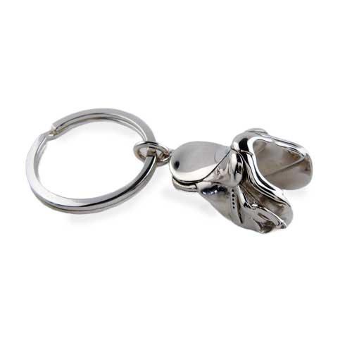 English Saddle Keychain Sterling Silver - Jamies Horse Jewelry