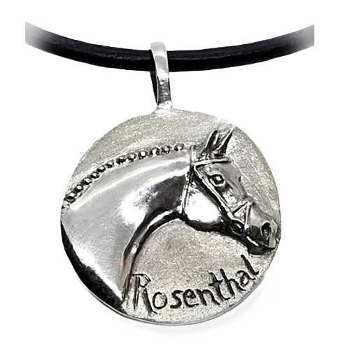 Rosenthal Portrait Horse Head Pendant Necklace in Sterling Silver - Jamies Horse Jewelry