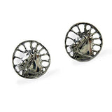 Carriage Driving Horse Stud Earrings in Bronze or Sterling Silver