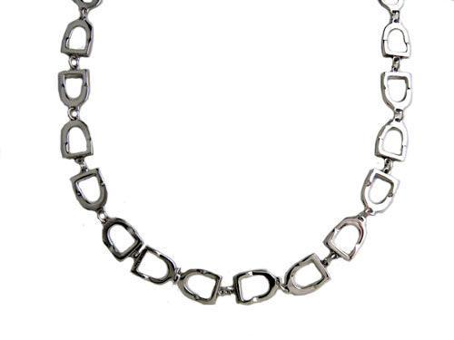 Sterling Silver Stirrup Choker Necklace - Jamies Horse Jewelry