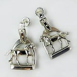 Stirrup and Horse Earrings Sterling Silver