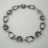 Stirrup and Horseshoe Bracelet Sterling Silver