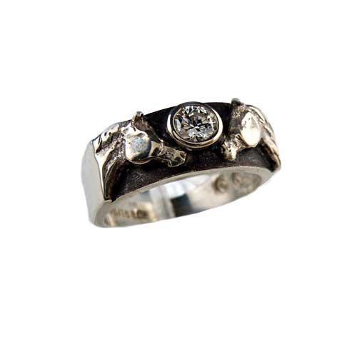 Pair of Horses Ring with CZ Sterling Silver - Jamies Horse Jewelry