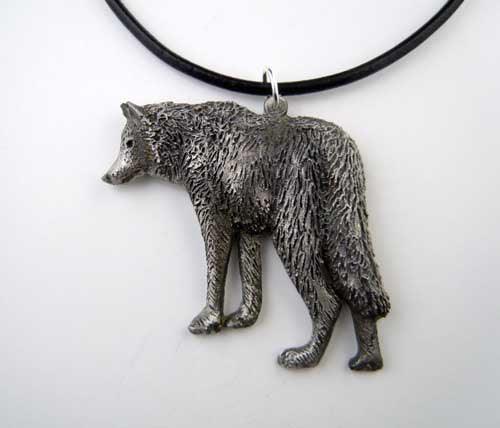 Wolf Pendant Necklace in Pewter - Jamies Horse Jewelry