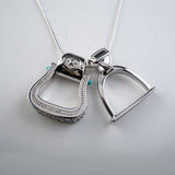 Western Stirrup Necklace Pendant Sterling Silver