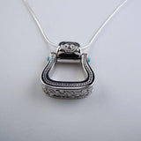 Western Stirrup Necklace Pendant Sterling Silver