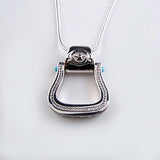 Western Stirrup Necklace Pendant Sterling Silver