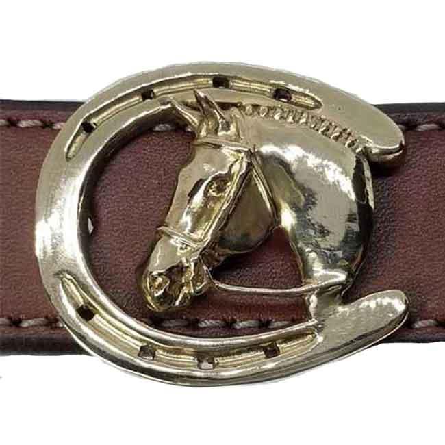 horse head horseshoe belt buckle