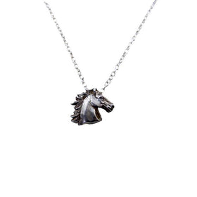 Petite Afton Horse Head Necklace Sterling Silver