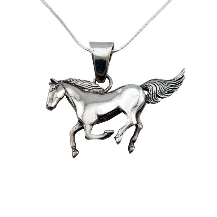 Ajax Striding Horse Necklace in Sterling Silver