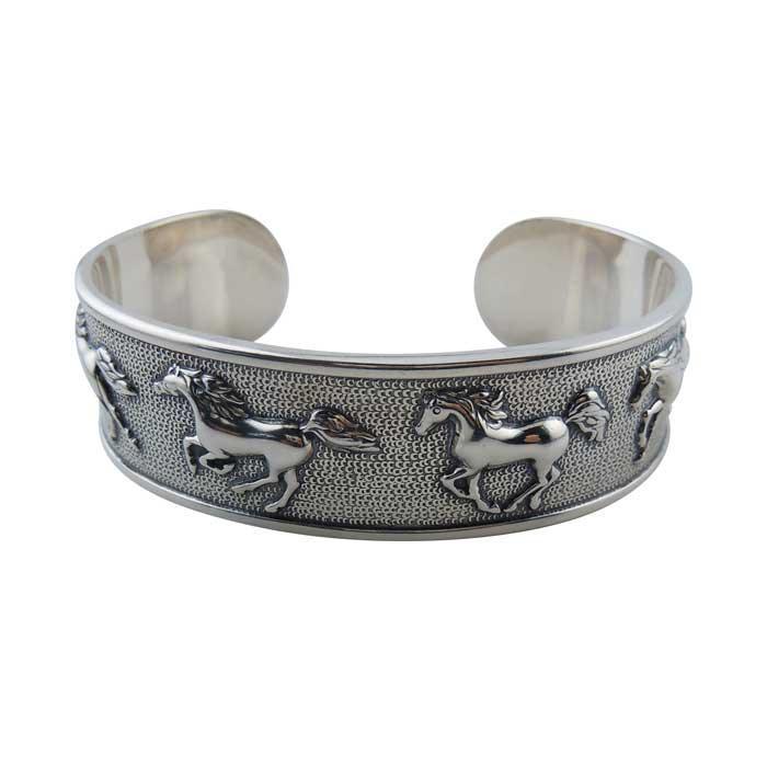 SILVER HORSES ブレスレット Alba Galloping Horses Cuff Bracelet Sterling Silver | Jamies Horse